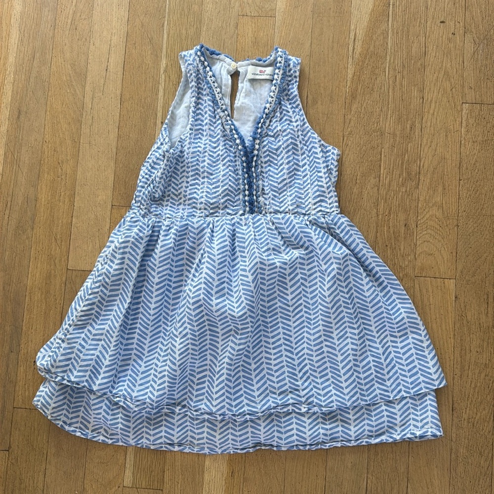 Blue Chevron Girls Vineyard Vines Dress, size small (5/6)
